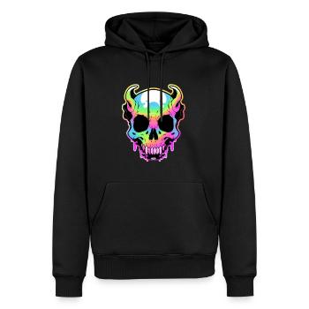 Heavy Music Skull Art Death Metal Concert - Sweat à capuche Premium bio Homme - noir - Devant - Nico (187cm)