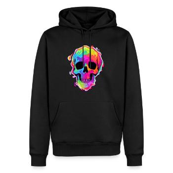 Rainbow Skull Heavy Music Festival - Männer Premium Bio Hoodie - Schwarz - Vorne - Nico (187cm)