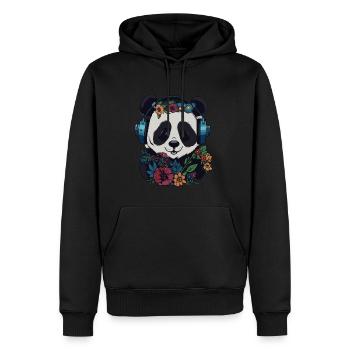 Music Lover Dj Panda EDM Festival Raver - Männer Premium Bio Hoodie - Schwarz - Vorne - Nico (187cm)