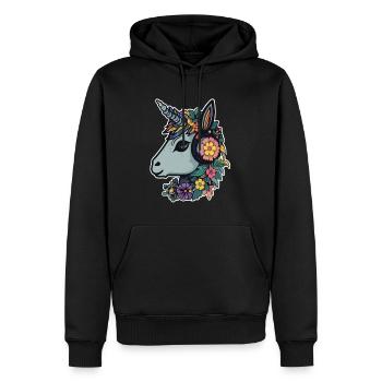 Rave Party Unicorn EDM Festival DJ - Männer Premium Bio Hoodie - Schwarz - Vorne - Nico (187cm)