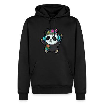 Party DJ Panda Cute EDM Festival - Männer Premium Bio Hoodie - Schwarz - Vorne - Nico (187cm)
