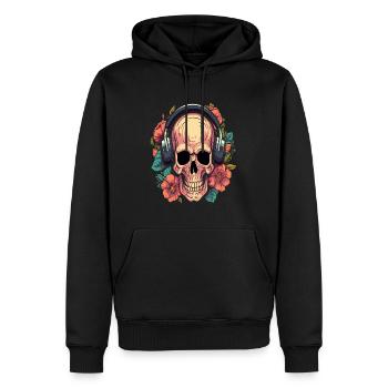 Flora Skull Heavy Metal Festival - Sweat à capuche Premium bio Homme - noir - Devant - Nico (187cm)