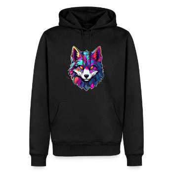 Arty Fox DJ EDM Festival Rave - Men’s Premium Organic Hoodie - black - Front - Nico (187cm)