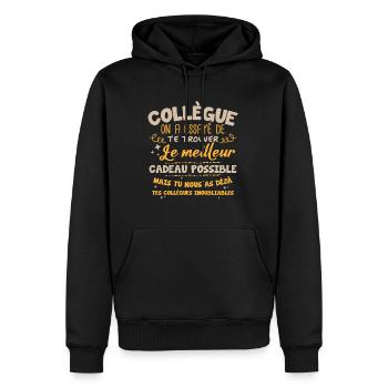 Collègue on a essayé de te trouver le meilleur - Sweat à capuche Premium bio Homme - noir - Devant - Nico (187cm)