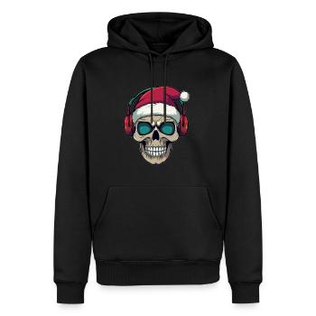 Christmas Party Skull DJ EDM Christmas Rave - Männer Premium Bio Hoodie - Schwarz - Vorne - Nico (187cm)