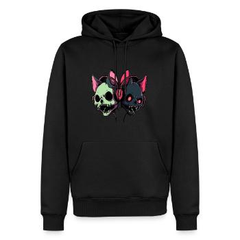 Techno Rave Zombie Cat DJ Musique électronique - Sweat à capuche Premium bio Homme - noir - Devant - Nico (187cm)