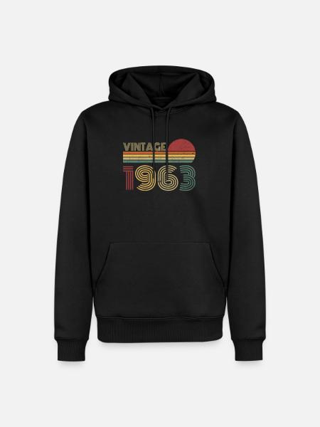 Millésime 1963 - Sweat à capuche Premium bio Homme - noir