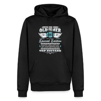 Oldtimer Baujahr 1983 Jahrgang Geburtstag Geschenk - Männer Premium Bio Hoodie - Schwarz - Vorne - Nico (187cm)
