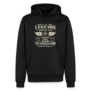 Jahrgang Legenden Geboren 1933 Vintage Geburtstag - Männer Premium Bio Hoodie - Schwarz - Vorne - Nico (187cm)