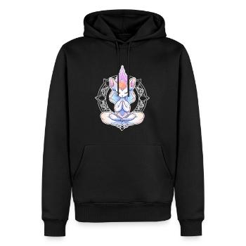 Yoga Meditation Einhorn Flower of Life - Männer Premium Bio Hoodie - Schwarz - Vorne - Nico (187cm)