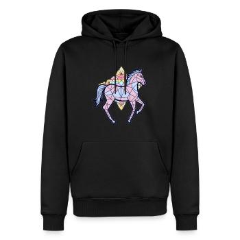 Pferde Liebhaber Retro Spirituelles Pferd - Männer Premium Bio Hoodie - Schwarz - Vorne - Nico (187cm)