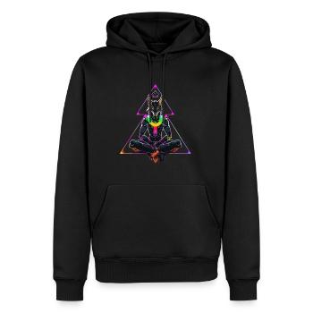 Sacred Geometry Symbols Spiritual Egypt Wolf - Men’s Premium Organic Hoodie - black - Front - Nico (187cm)