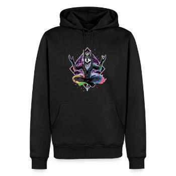 Arty Wolf Spiritual Symbols Sacred Geometry - Men’s Premium Organic Hoodie - black - Front - Nico (187cm)