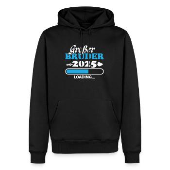 Großer Bruder 2025 - Männer Premium Bio Hoodie - Schwarz - Vorne - Nico (187cm)