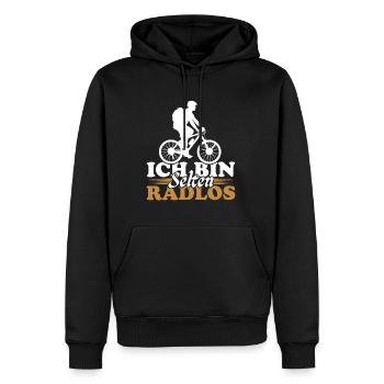 Ich Bin Selten Radlos Fahrrad Fahrradfahrer Männer - Männer Premium Bio Hoodie - Schwarz - Vorne - Nico (187cm)