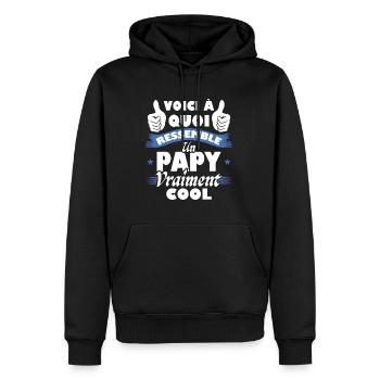 Voici à quoi ressemble un papy vraiment cool - Sweat à capuche Premium bio Homme - noir - Devant - Nico (187cm)