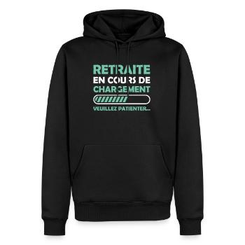 Retraite en cours de chargement - Sweat à capuche Premium bio Homme - noir - Devant - Nico (187cm)