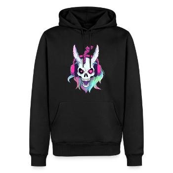 Rave Unicorn EDM Festival DJ - Männer Premium Bio Hoodie - Schwarz - Vorne - Nico (187cm)
