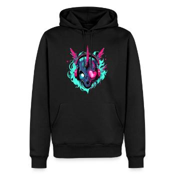 EDM Festival Zombie Unicorn DJ Rave - Männer Premium Bio Hoodie - Schwarz - Vorne - Nico (187cm)