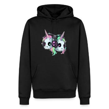 Cute Unicorn DJ EDM Festival - Männer Premium Bio Hoodie - Schwarz - Vorne - Nico (187cm)