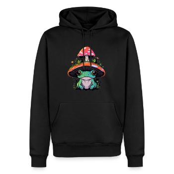Amateur de musique électronique Festival EDM Rave Dj - Sweat à capuche Premium bio Homme - noir - Devant - Nico (187cm)