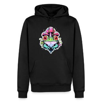 Frog Art Psychedelic Festival - Männer Premium Bio Hoodie - Schwarz - Vorne - Nico (187cm)