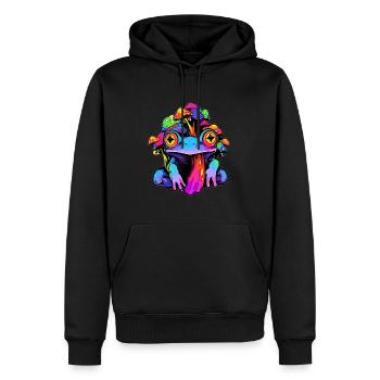 Trippy champignon psychédélique Art EDM Rave - Sweat à capuche Premium bio Homme - noir - Devant - Nico (187cm)