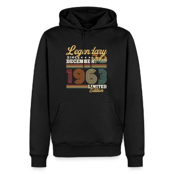 Legendär seit Dezember 1963 Vintage-Geschenk - Männer Premium Bio Hoodie - Schwarz - Vorne - Nico (187cm)