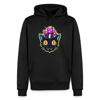 EDM champignon psychédélique Art Trippy Rave - Sweat à capuche Premium bio Homme - noir - Devant - Nico (187cm)