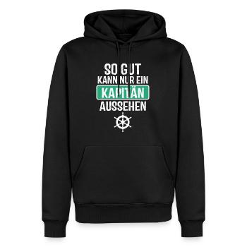 So gut kann nur ein Kapitän aussehen - Männer Premium Bio Hoodie - Schwarz - Vorne - Nico (187cm)