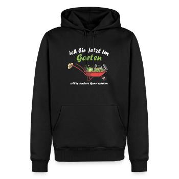 Ich Bin jetzt Im Garten Alles Andere Kann Warten - Männer Premium Bio Hoodie - Schwarz - Vorne - Nico (187cm)