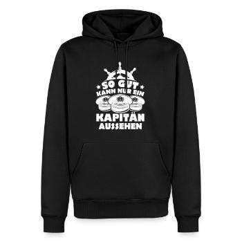 So gut kann nur ein Kapitän aussehen - Männer Premium Bio Hoodie - Schwarz - Vorne - Nico (187cm)