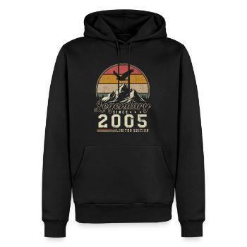 Légendaire Depuis 2005 Cadeau D'anniversaire - Sweat à capuche Premium bio Homme - noir - Devant - Nico (187cm)