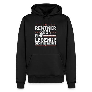 Rentner 2024 eine legende geht in rente - Männer Premium Bio Hoodie - Schwarz - Vorne - Nico (187cm)
