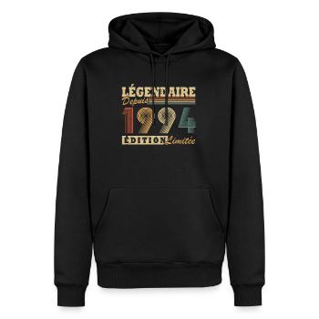 Légendaire depuis 1994 édition limitée - Sweat à capuche Premium bio Homme - noir - Devant - Nico (187cm)
