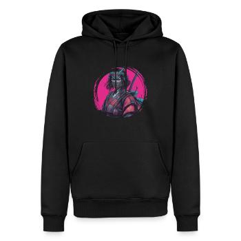 Cyberpunk Samurai - Männer Premium Bio Hoodie - Schwarz - Vorne - Nico (187cm)