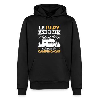 Le papy parfait conduit un camping car - Sweat à capuche Premium bio Homme - noir - Devant - Nico (187cm)