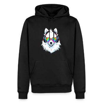 Arc-en-ciel Samoyède amoureux des chiens toiletteur pour chiens - Sweat à capuche Premium bio Homme - noir - Devant - Nico (187cm)
