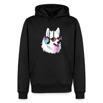 Samoyed DJ Dog Lovers Samoyed Groomer - Men’s Premium Organic Hoodie - black - Front - Nico (187cm)