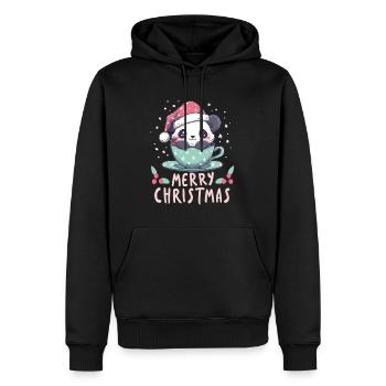 Weihnachtstasse Tee Winterurlaub Panda - Männer Premium Bio Hoodie - Schwarz - Vorne - Nico (187cm)