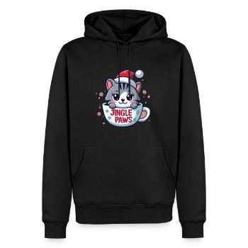 Cute Christmas Jingle Paws Christmas Party - Men’s Premium Organic Hoodie - black - Front - Nico (187cm)