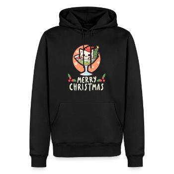 Retro Christmas Cocktail Lover Christmas Party - Men’s Premium Organic Hoodie - black - Front - Nico (187cm)