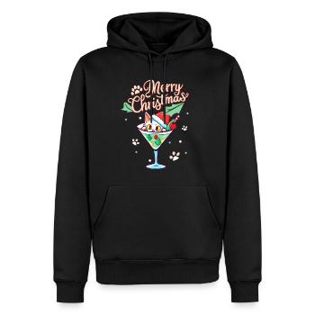 Lustiges Weihnachtsparty Chrismas Cocktail Kitty - Männer Premium Bio Hoodie - Schwarz - Vorne - Nico (187cm)