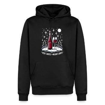 Noël Amateur de vin chaud - Sweat à capuche Premium bio Homme - noir - Devant - Nico (187cm)