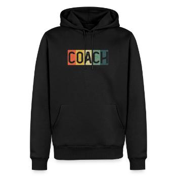 Vintage-Coach-Geschenk für den besten Coach - Männer Premium Bio Hoodie - Schwarz - Vorne - Nico (187cm)