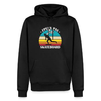 Je peux pas j ai skateboard - Sweat à capuche Premium bio Homme - noir - Devant - Nico (187cm)