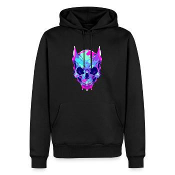 Rave Skull EDM Festival DJ Zombie Cat Trippy Party - Men’s Premium Organic Hoodie - black - Front - Nico (187cm)