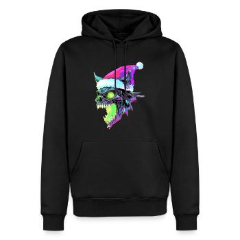 Christmas Zombie Cat Christmas EDM Party - Men’s Premium Organic Hoodie - black - Front - Nico (187cm)
