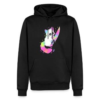 Fête EDM Cat Festival de musique électronique - Sweat à capuche Premium bio Homme - noir - Devant - Nico (187cm)