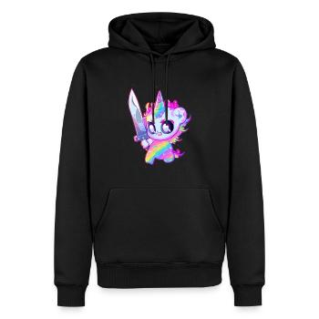 Cute Rainbow Party Unicorn EDM DJ - Männer Premium Bio Hoodie - Schwarz - Vorne - Nico (187cm)